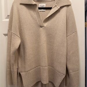 Abercrombie & Fitch Women's Long-Length Notch-Neck Sweater